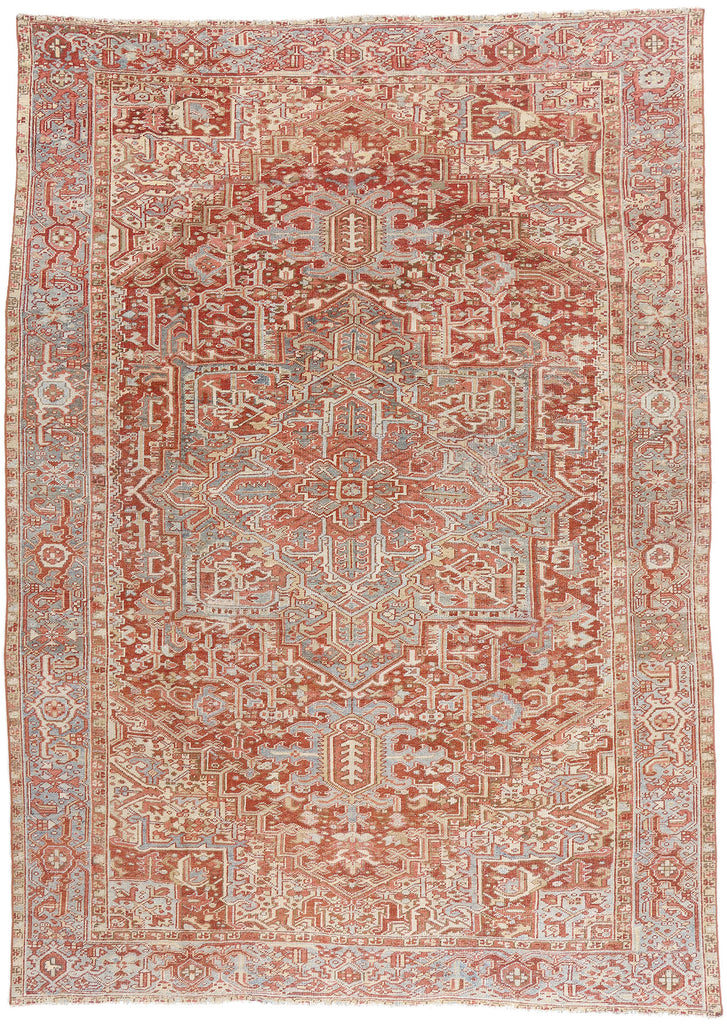9 x 13 - Red Antique Persian Heriz Rug - 54151
