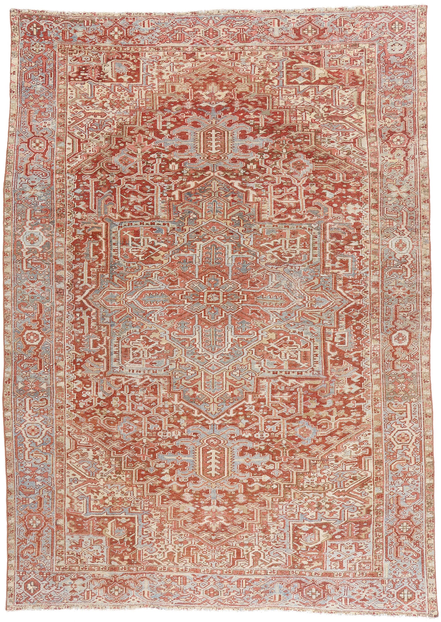9 x 13 - Red Antique Persian Heriz Rug - 54151