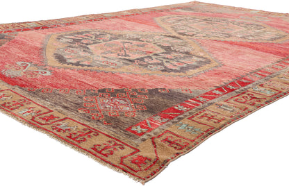7 x 11 - Red Vintage Turkish Kars Rug - 54152