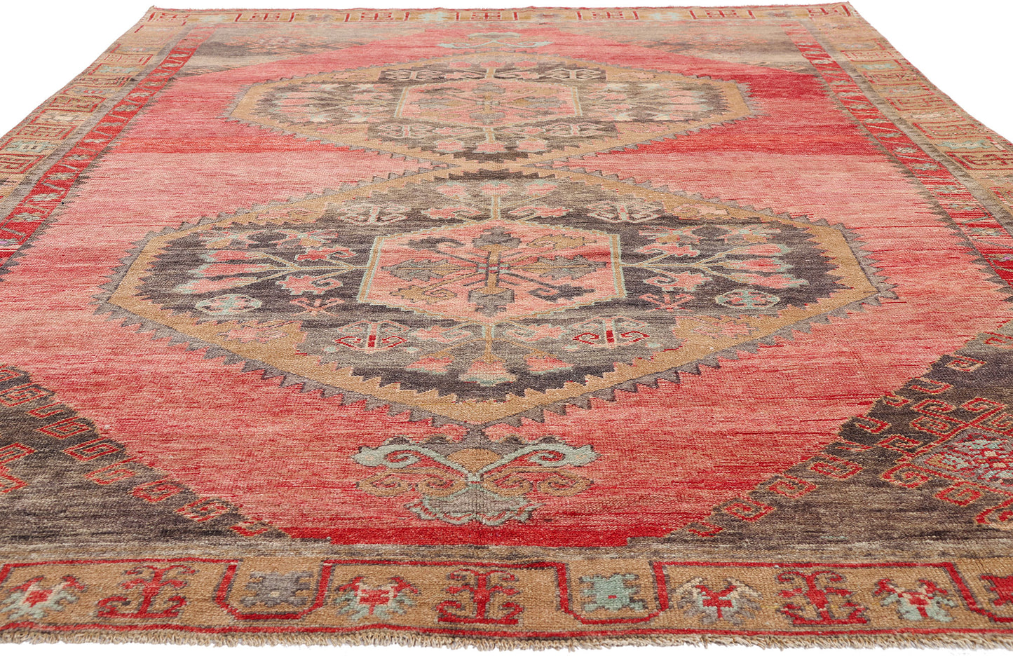 7 x 11 - Red Vintage Turkish Kars Rug - 54152