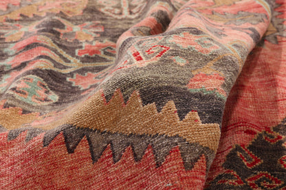 7 x 11 - Red Vintage Turkish Kars Rug - 54152