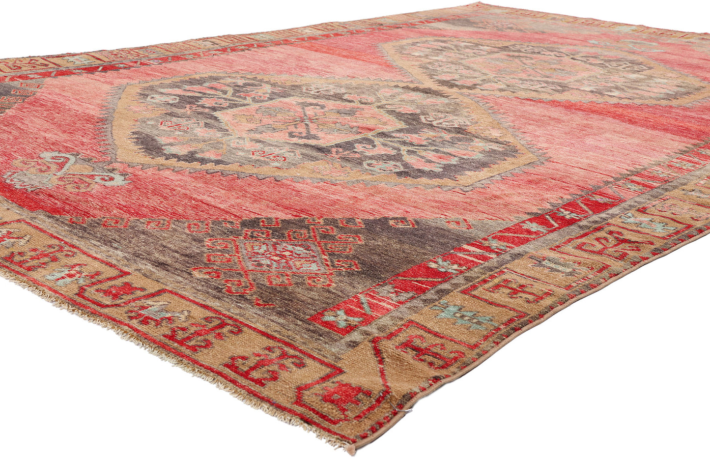 7 x 11 - Red Antique Turkish Oushak Rug - 54152
