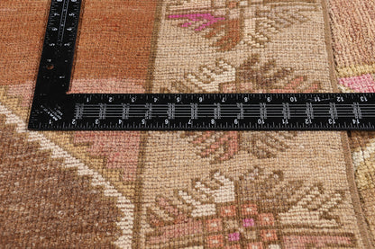 4 x 13 - Brown Vintage Turkish Oushak Rug - 54153