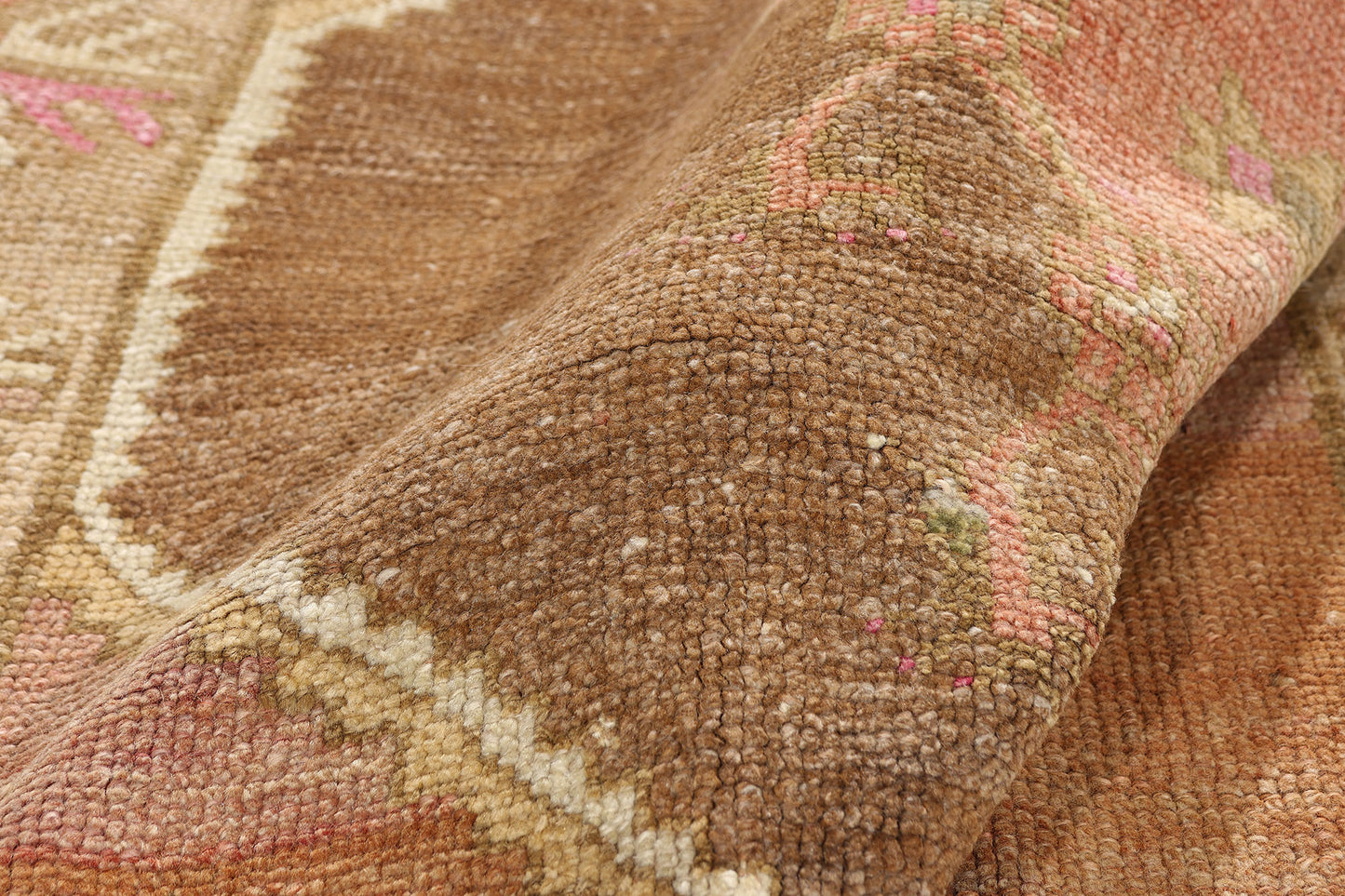 4 x 13 - Brown Vintage Turkish Oushak Rug - 54153