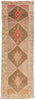 4 x 13 - Brown Vintage Turkish Oushak Rug - 54153