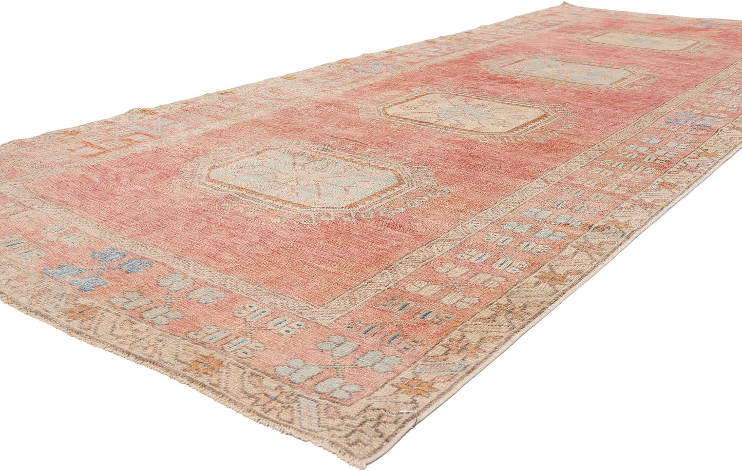 5 x 12 - Red Vintage Turkish Oushak Rug - 54154