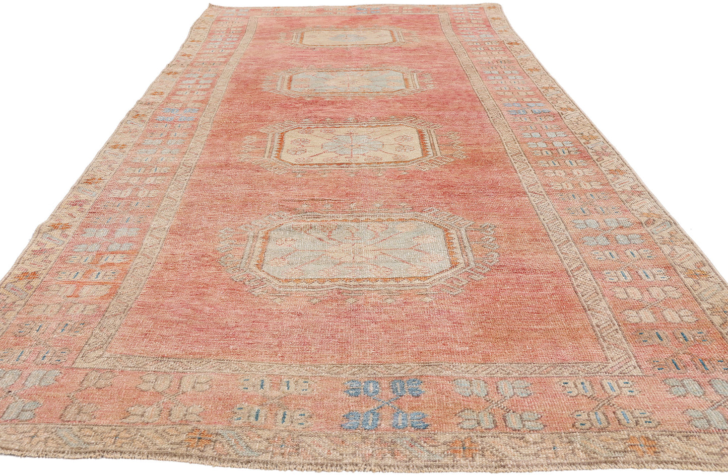 5 x 12 - Red Vintage Turkish Oushak Rug - 54154
