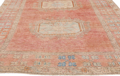 5 x 12 - Red Vintage Turkish Oushak Rug - 54154