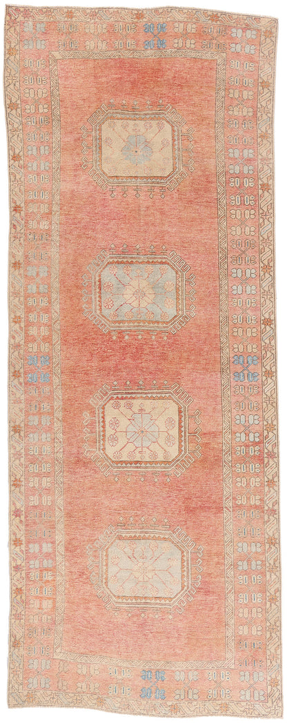5 x 12 - Red Vintage Turkish Oushak Rug - 54154
