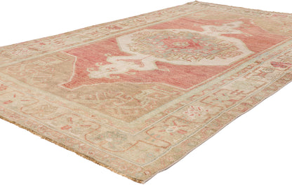 4 x 7 - Red Vintage Turkish Oushak Rug - 54155