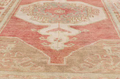 4 x 7 - Red Vintage Turkish Oushak Rug - 54155