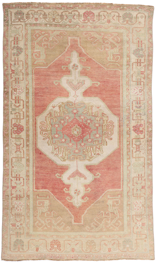 4 x 7 - Red Vintage Turkish Oushak Rug - 54155