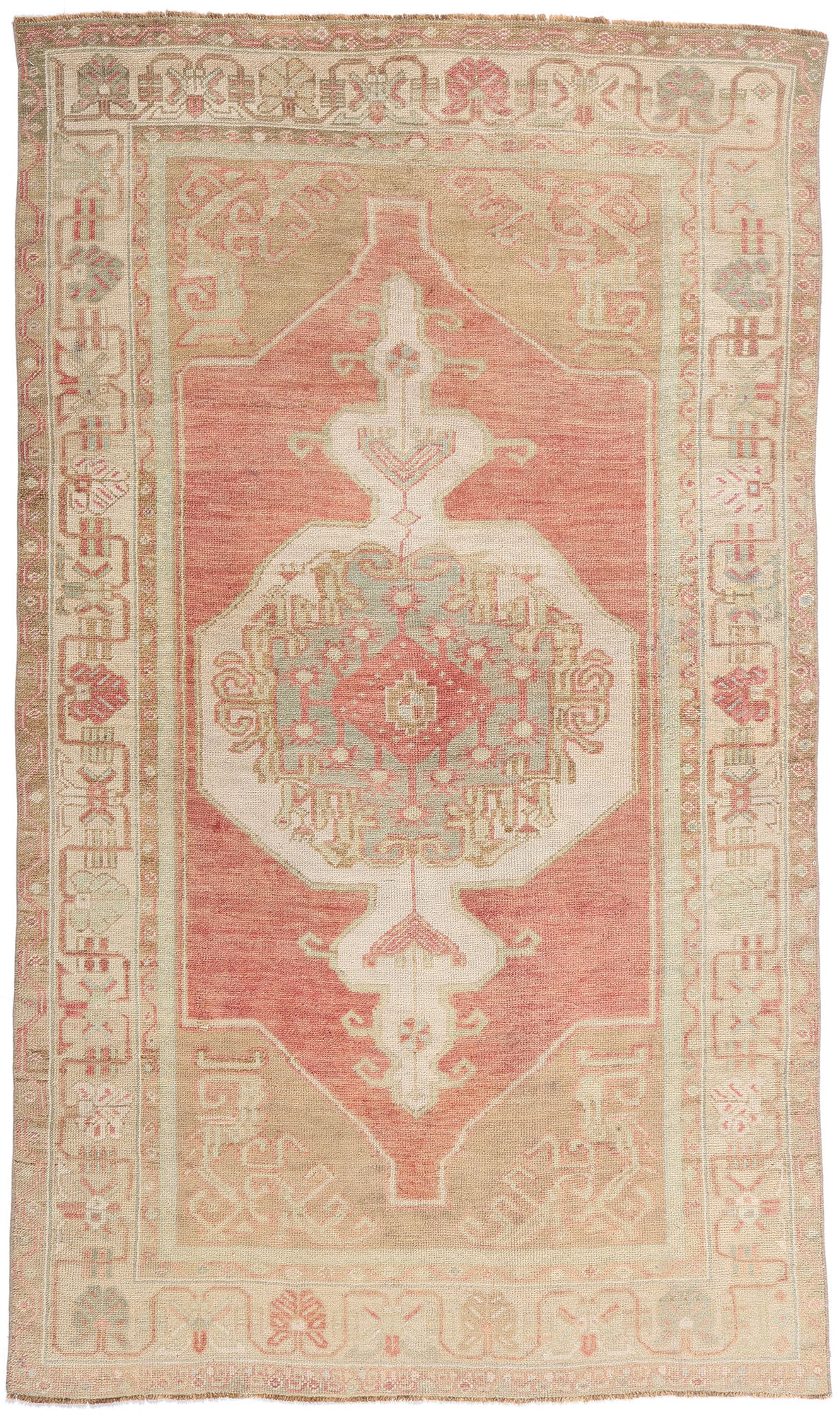4 x 7 - Red Vintage Turkish Oushak Rug - 54155
