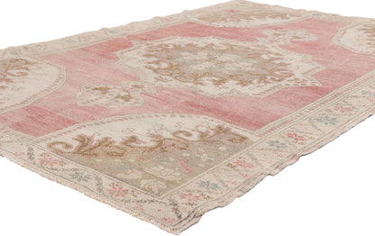 5 x 7 - Red Vintage Turkish Oushak Rug - 54156