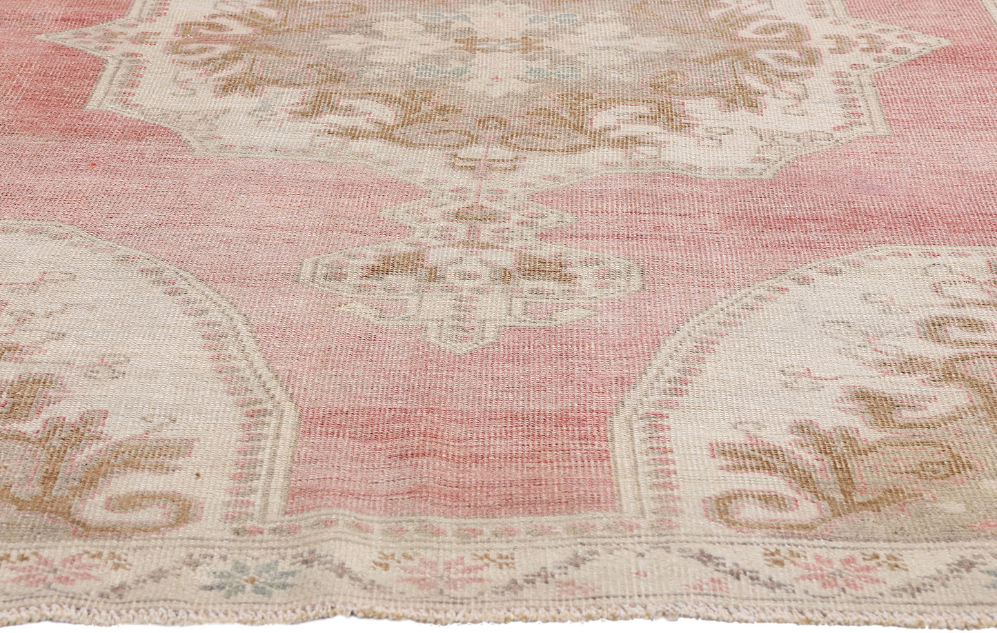 5 x 7 - Red Vintage Turkish Oushak Rug - 54156