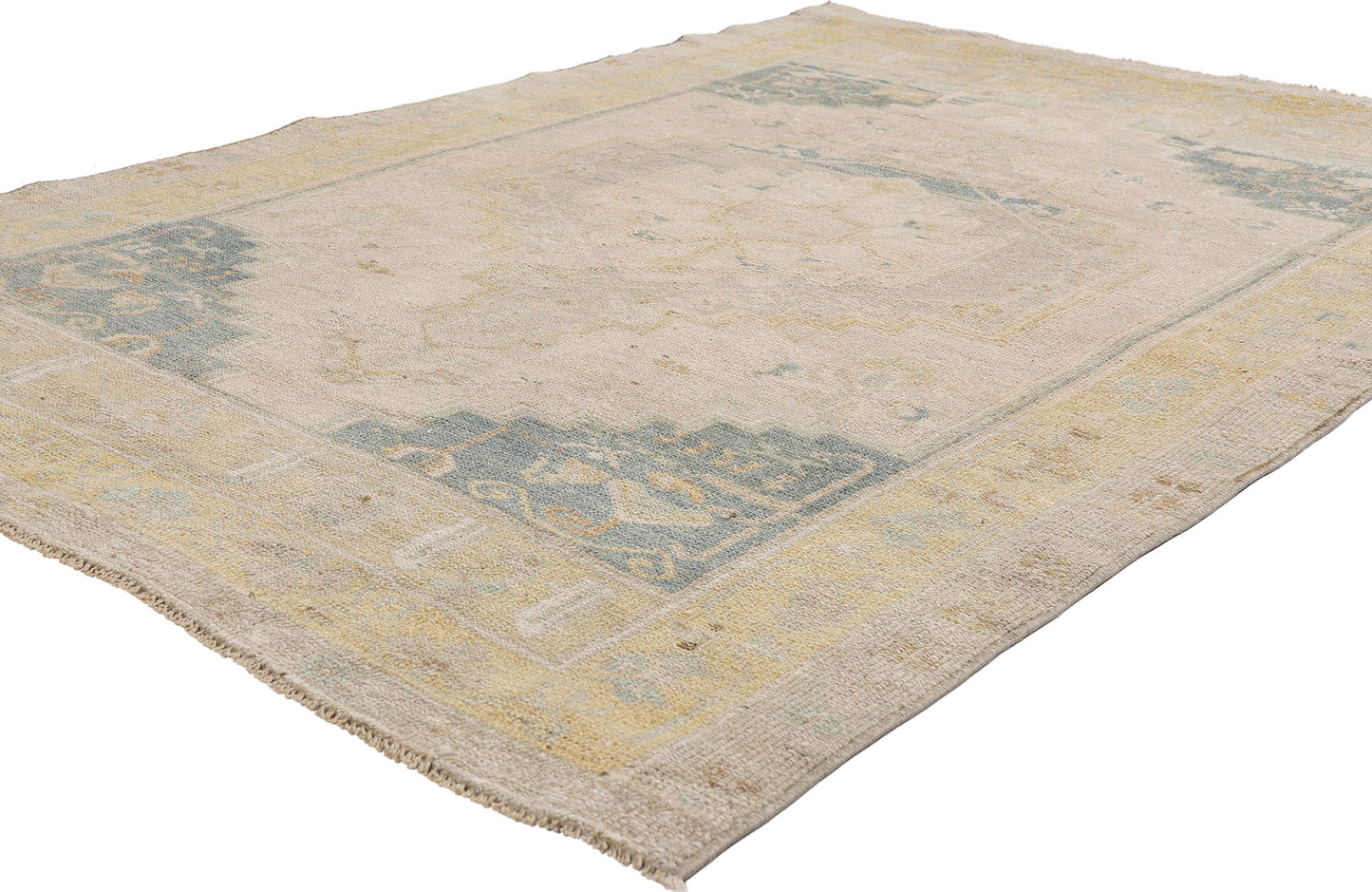 4 x 6 - Tan Vintage Turkish Oushak Rug - 54157