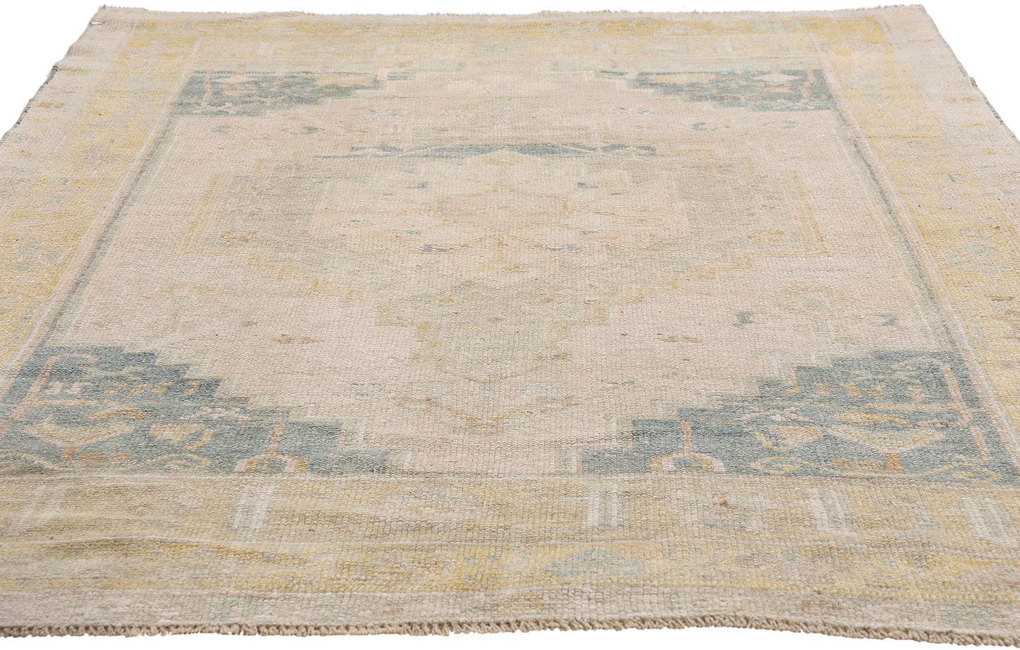 4 x 6 - Tan Vintage Turkish Oushak Rug - 54157