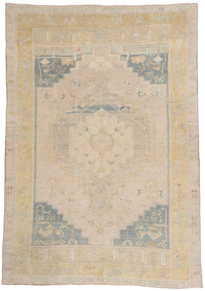 4 x 6 - Tan Vintage Turkish Oushak Rug - 54157