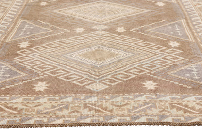 5 x 8 - Brown Vintage Turkish Kars Rug - 54158