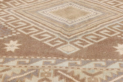 5 x 8 - Brown Vintage Turkish Oushak Rug - 54158