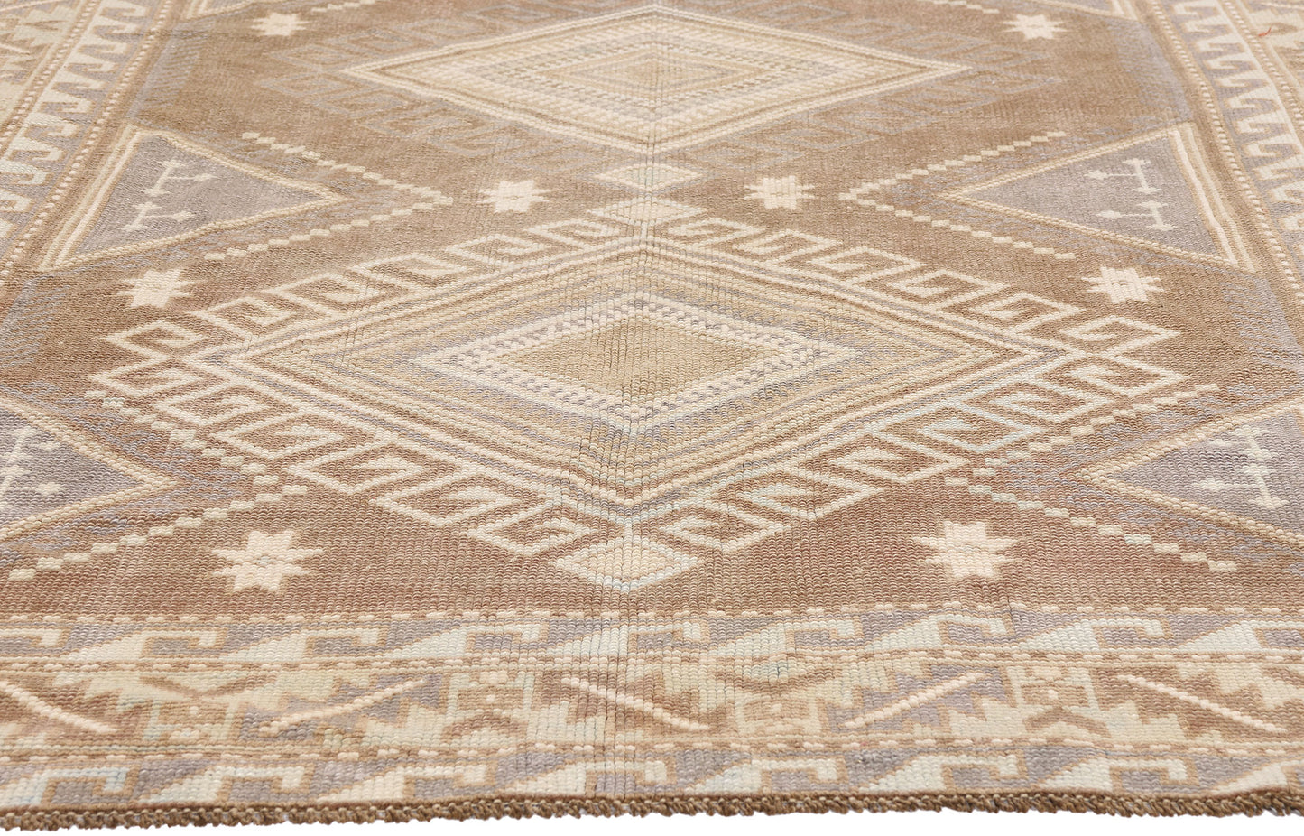 5 x 8 - Brown Vintage Turkish Oushak Rug - 54158