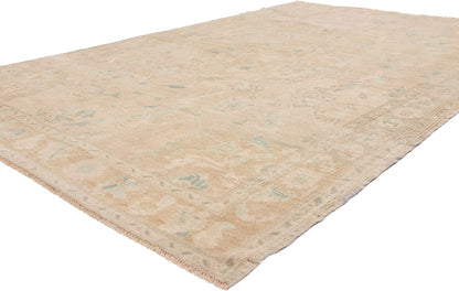 6 x 9 - Tan Vintage Turkish Oushak Rug - 54159