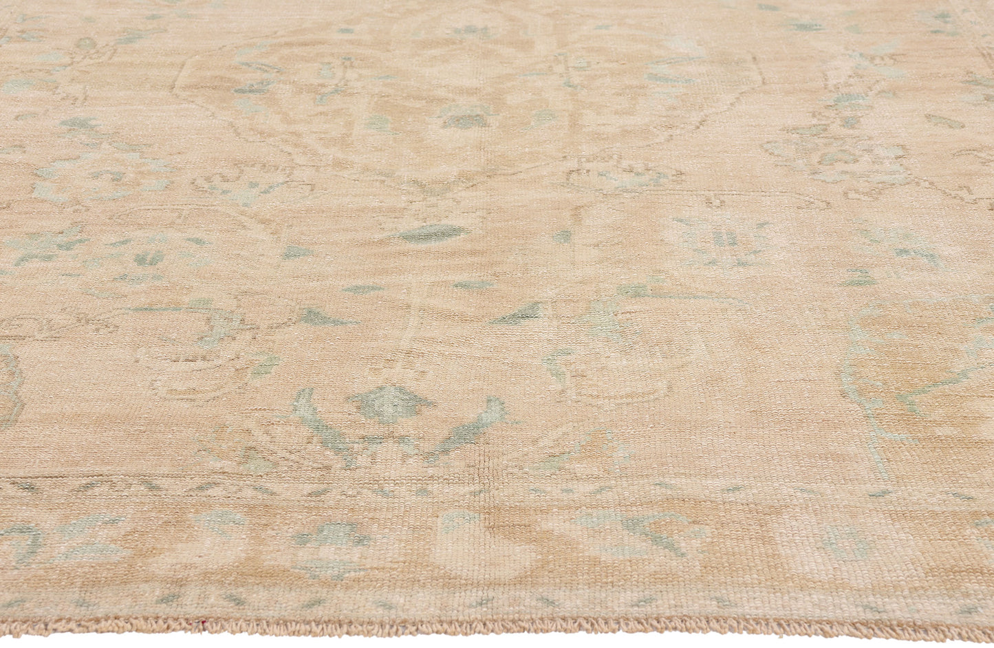 6 x 9 - Tan Vintage Turkish Oushak Rug - 54159