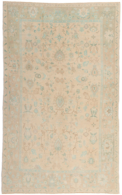 6 x 10 - Tan Vintage Turkish Oushak Rug - 54160