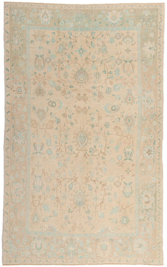 6 x 10 - Tan Vintage Turkish Oushak Rug - 54160