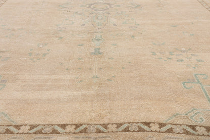 6 x 9 - Tan Vintage Turkish Oushak Rug - 54161