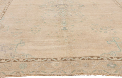 6 x 9 - Tan Vintage Turkish Oushak Rug - 54161