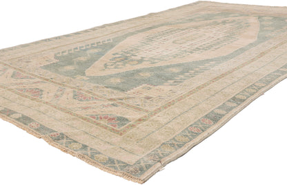5 x 9 - Beige Vintage Turkish Oushak Rug - 54162