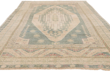 5 x 9 - Beige Vintage Turkish Oushak Rug - 54162