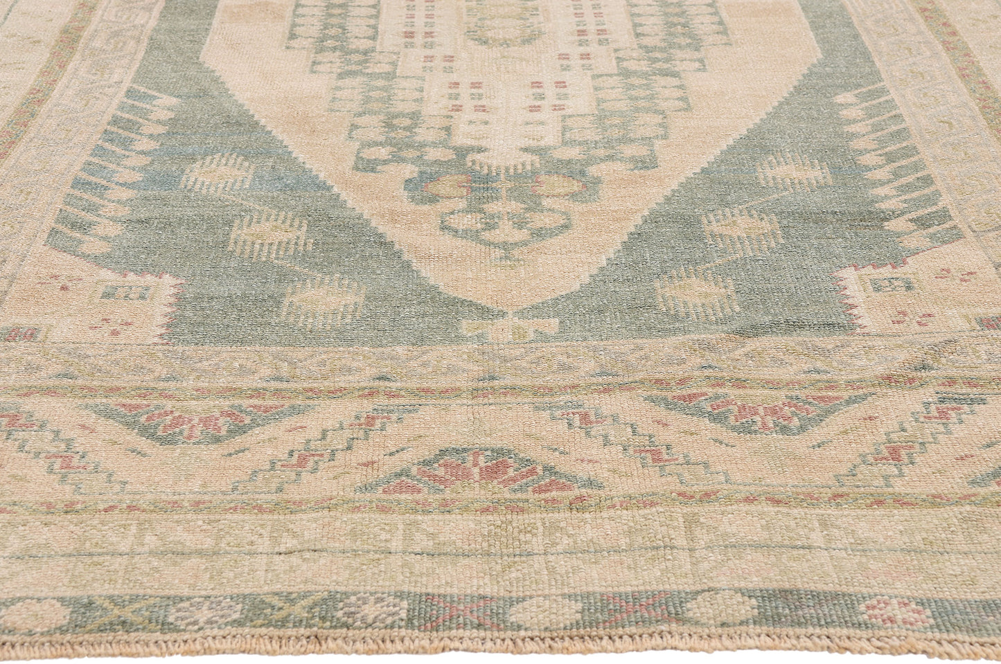 5 x 9 - Beige Vintage Turkish Oushak Rug - 54162