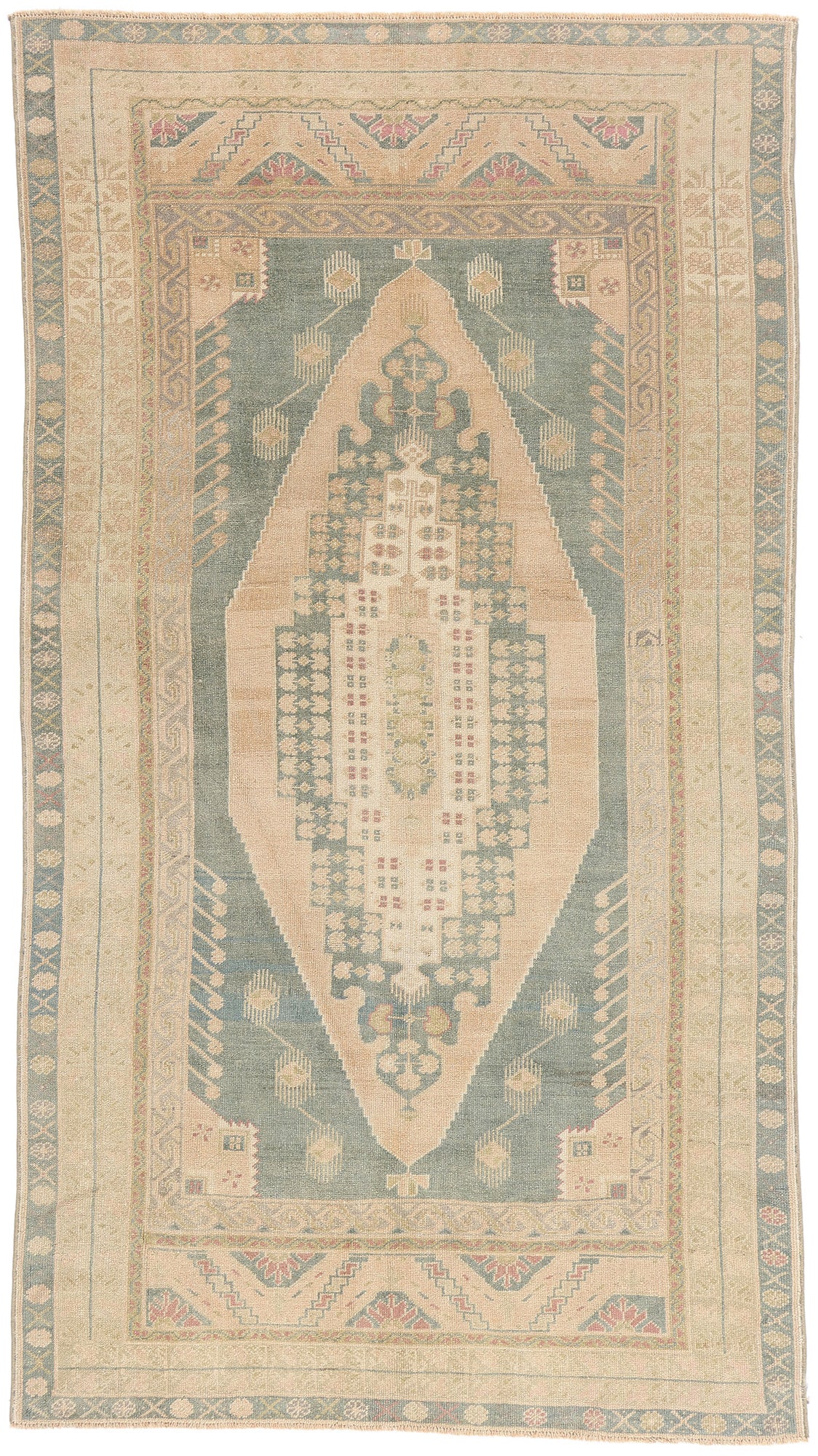 5 x 9 - Beige Vintage Turkish Oushak Rug - 54162