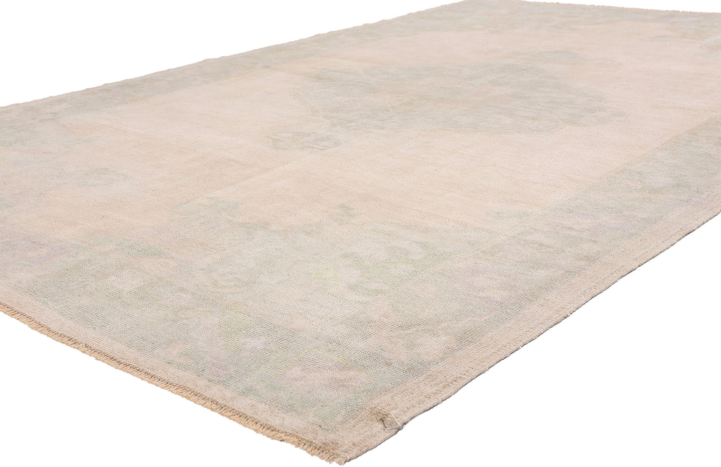 6 x 9 - Beige Vintage Turkish Oushak Rug - 54163