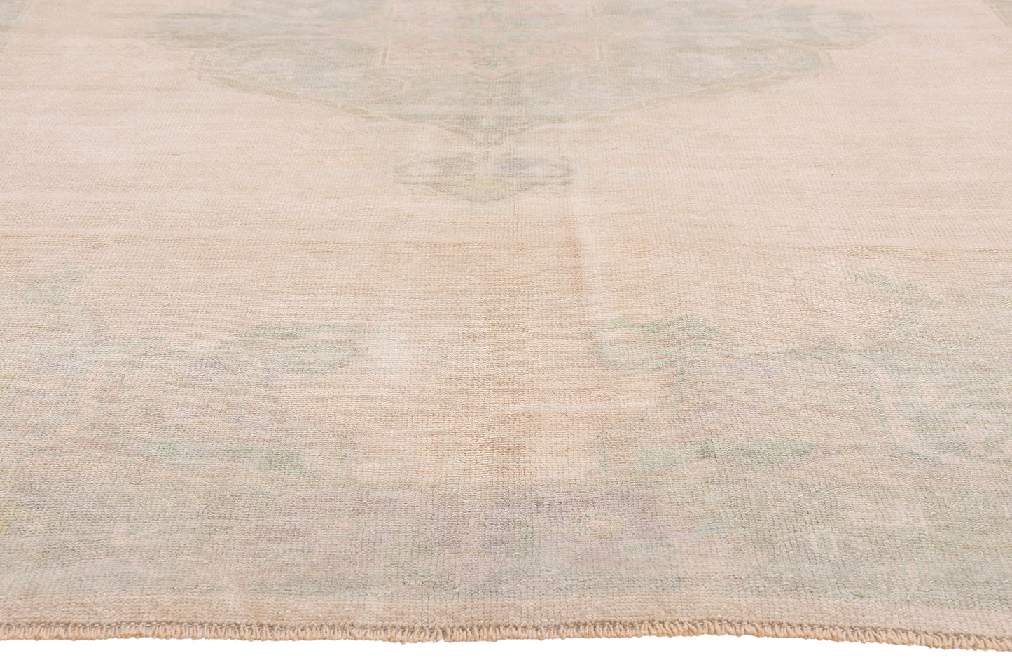 6 x 9 - Beige Vintage Turkish Oushak Rug - 54163