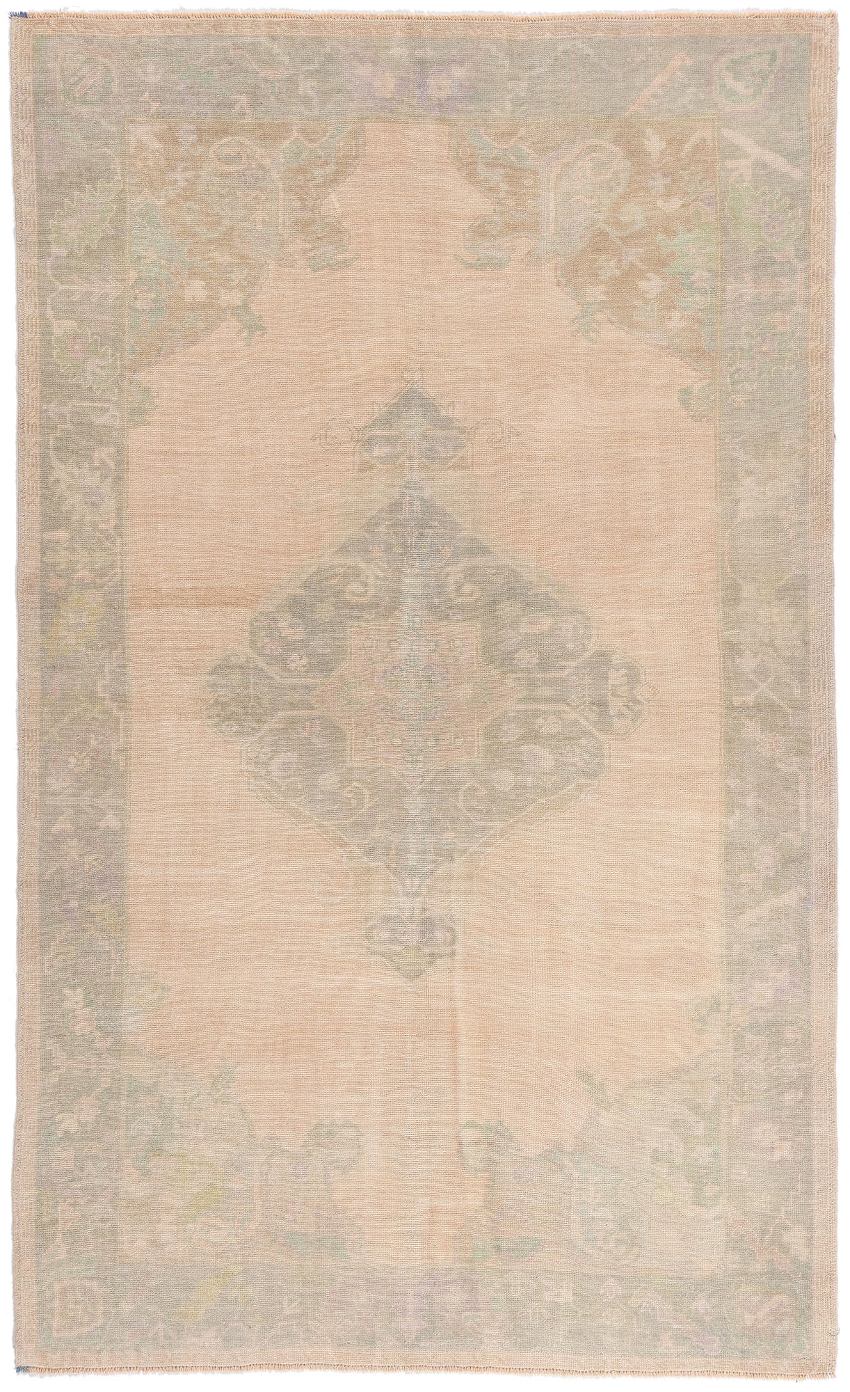 6 x 9 - Beige Vintage Turkish Oushak Rug - 54163