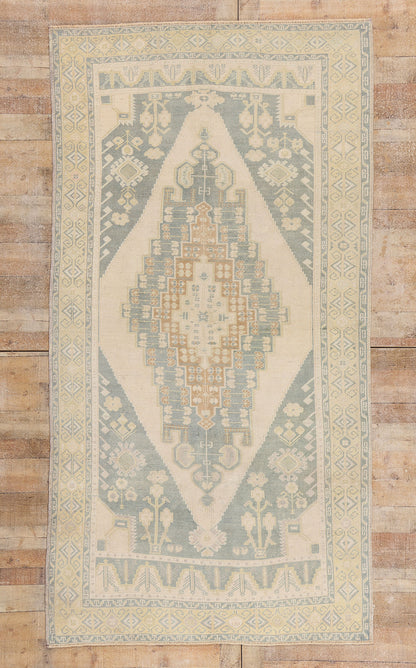 5 x 10 - Beige Vintage Turkish Oushak Rug - 54164