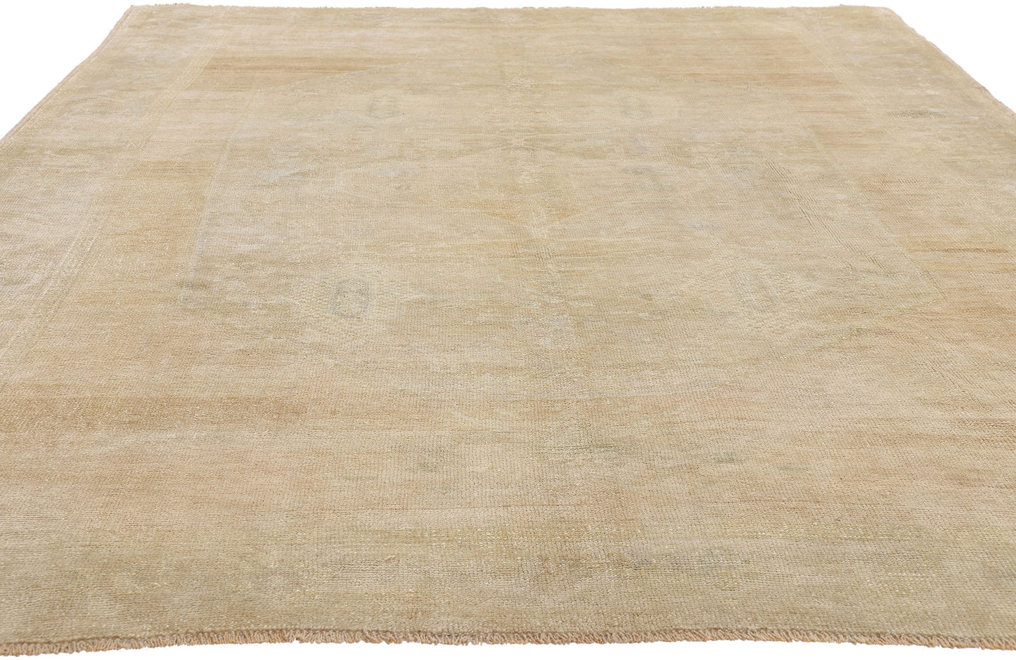 6 x 9 - Tan Vintage Turkish Oushak Rug - 54165