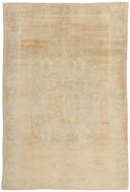 6 x 9 - Tan Vintage Turkish Oushak Rug - 54165