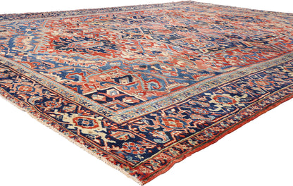 10 x 13 - Red Antique Persian Heriz Rug - 54166