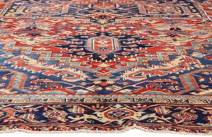 10 x 13 - Red Antique Persian Heriz Rug - 54166