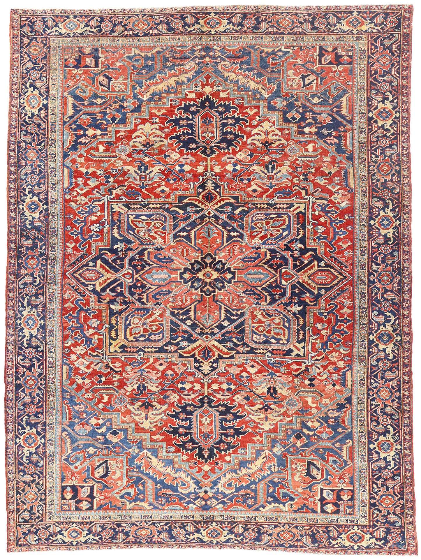 10 x 13 - Red Antique Persian Heriz Rug - 54166