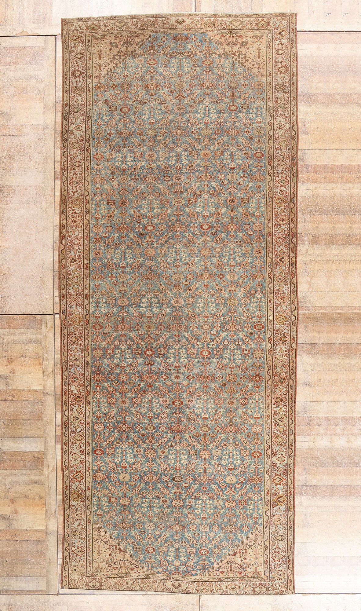 7 x 17 - Blue Antique Persian Malayer Rug - 54167