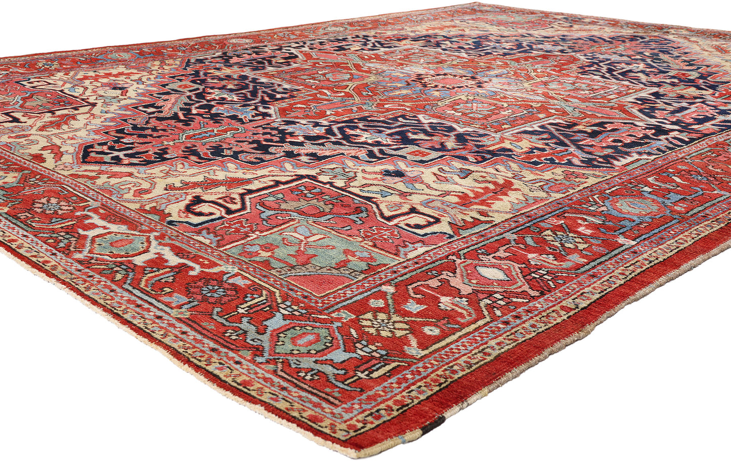 8 x 11 - Red Antique Persian Heriz Rug - 54169
