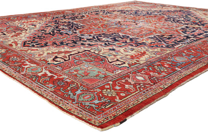 8 x 11 - Red Antique Persian Heriz Rug - 54169