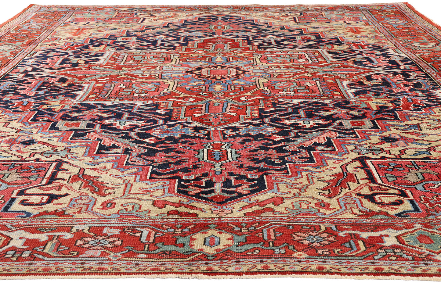 8 x 11 - Red Antique Persian Heriz Rug - 54169