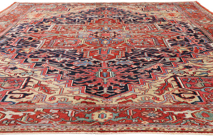 8 x 11 - Red Antique Persian Heriz Rug - 54169