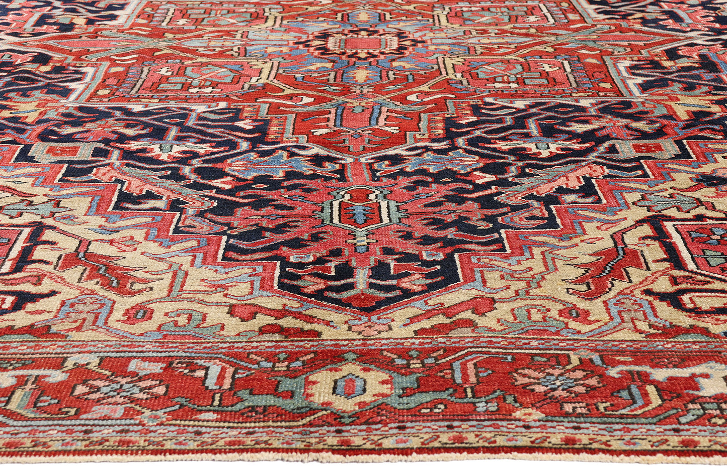 8 x 11 - Red Antique Persian Heriz Rug - 54169